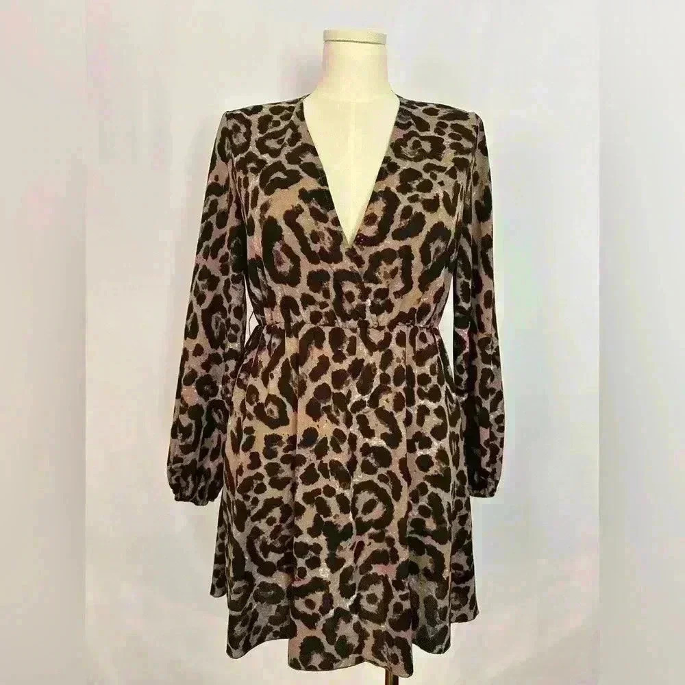 Shein Leopard Above Knee Women's Dress (548)